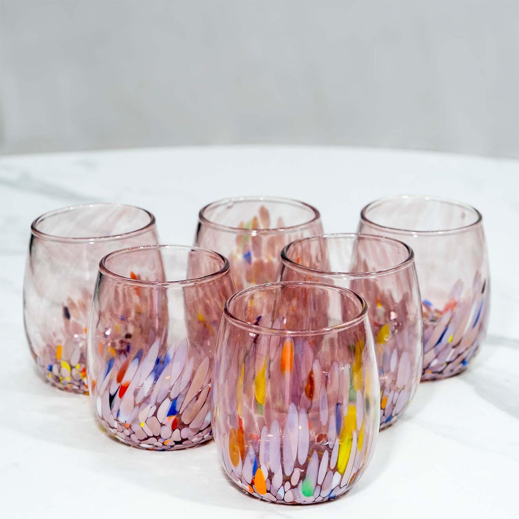 MurArt Bicchieri in vetro di Murano Collezione Elegance Set da 6 bicchieri da 400ml