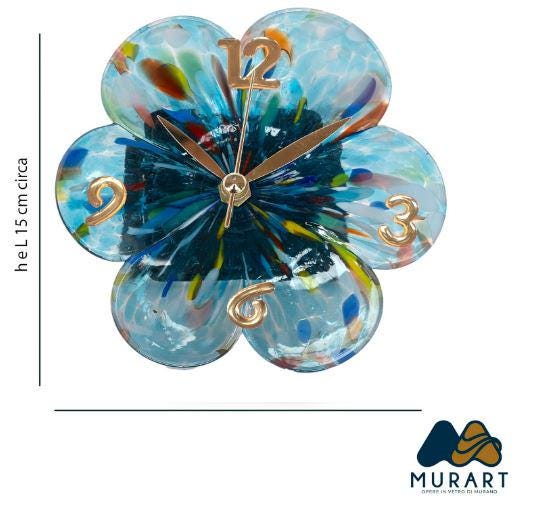 Murano Glass Table Clock | Certified Murano Glass | Made in Italy | Decorative Clock