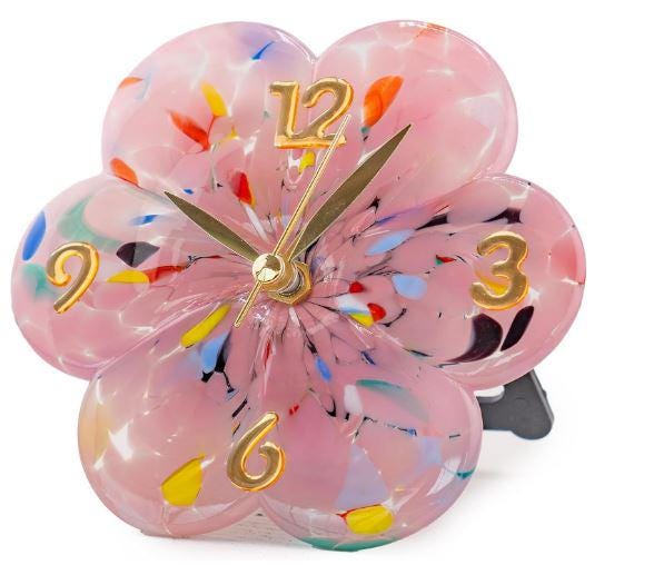 Murano Glass Table Clock | Certified Murano Glass | Made in Italy | Decorative Clock