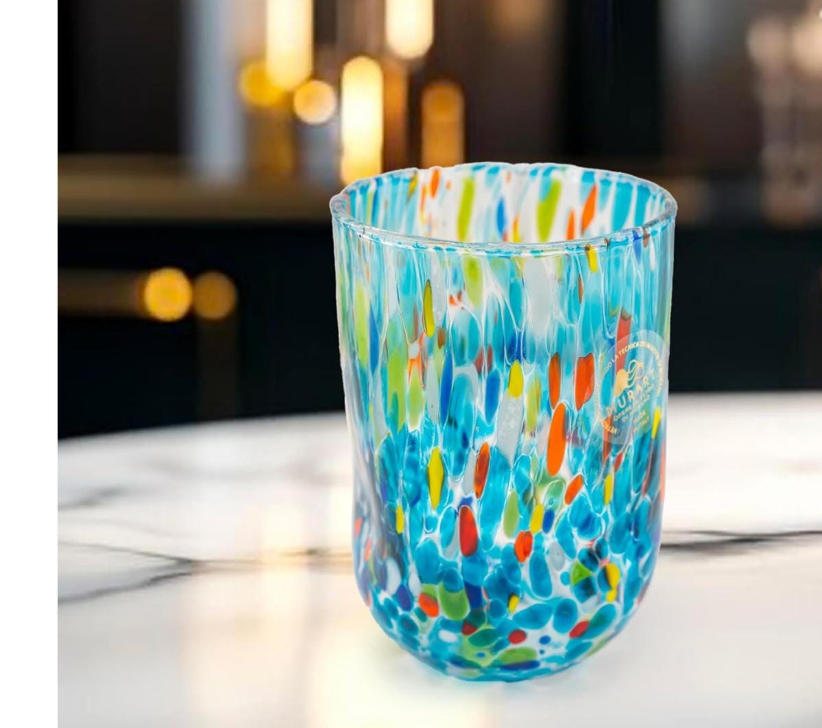 Murano Drinking Glass | Certified Murano Glass | Made in Italy | Water Glass | Collection Eleganza