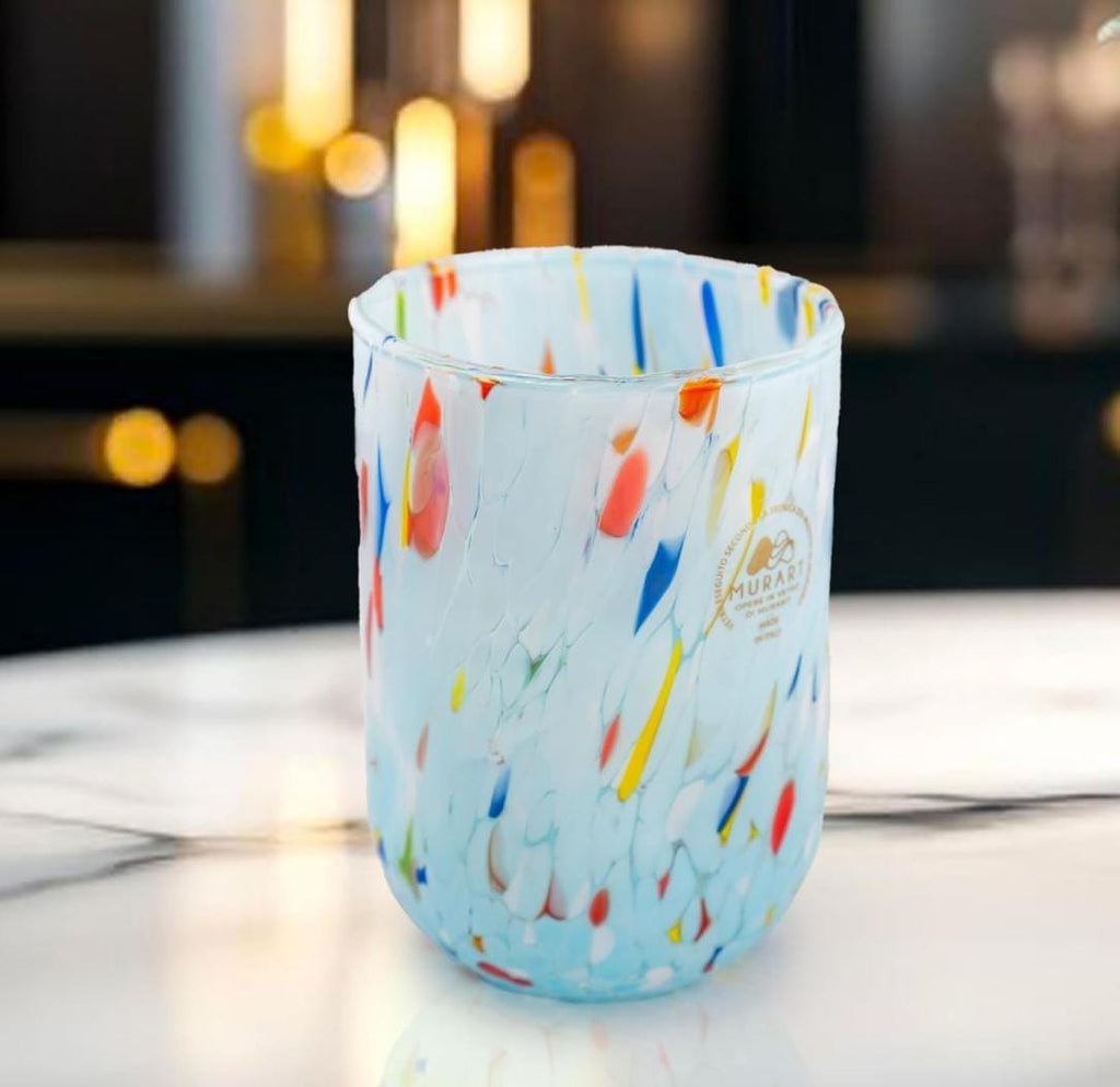Murano Drinking Glass | Certified Murano Glass | Made in Italy | Water Glass | Collection Eleganza