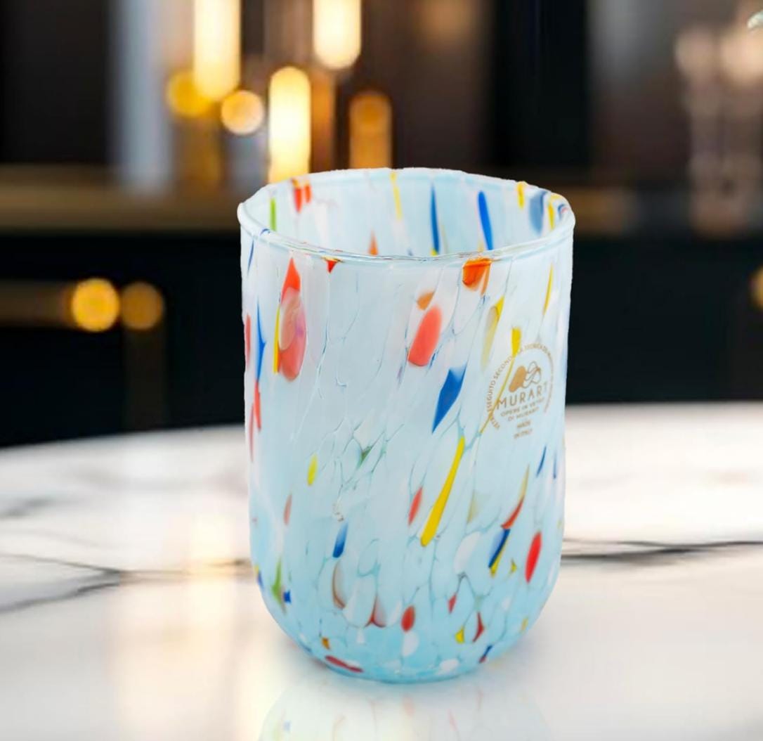 Murano Drinking Glass | Certified Murano Glass | Made in Italy | Water Glass | Collection Eleganza