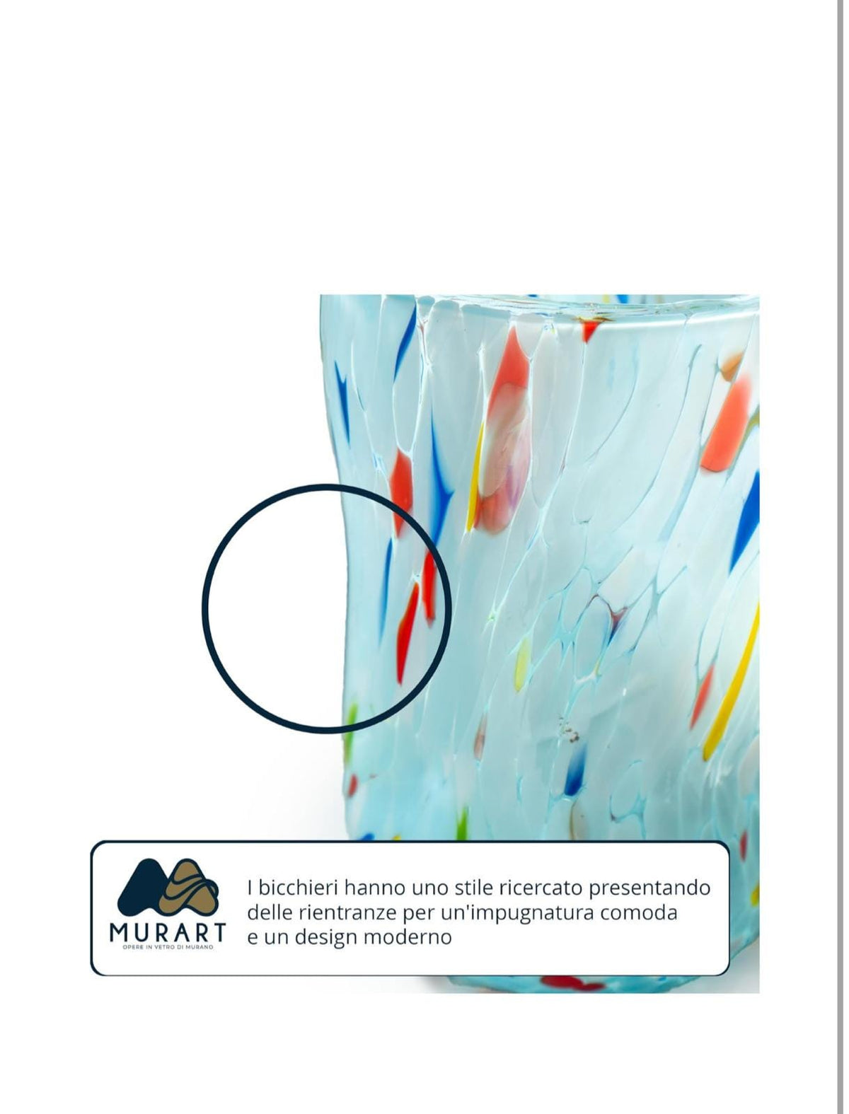 Murano Drinking Glass | Certified Murano Glass | Made in Italy | Water Glass | Collection Eleganza