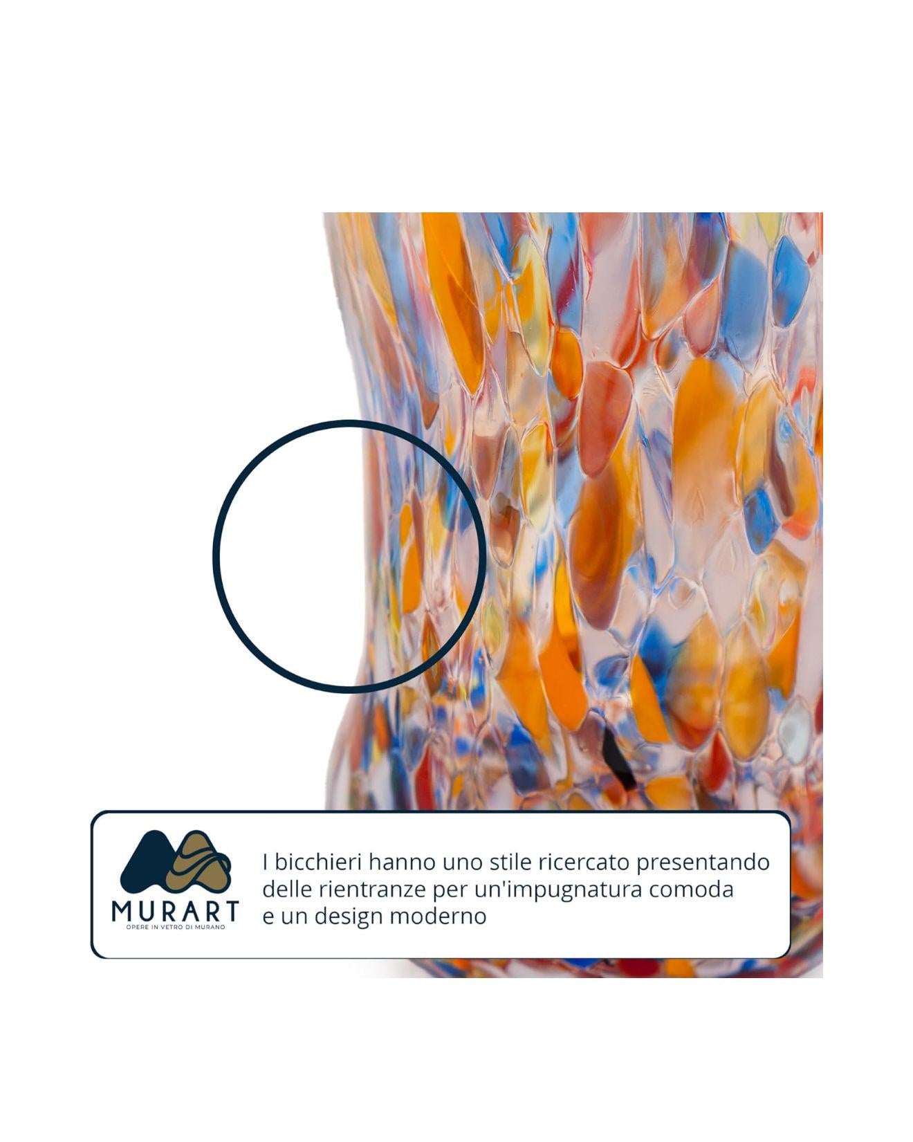 Murano Drinking Glass | Certified Murano Glass | Made in Italy | Water Glass | Collection Eleganza