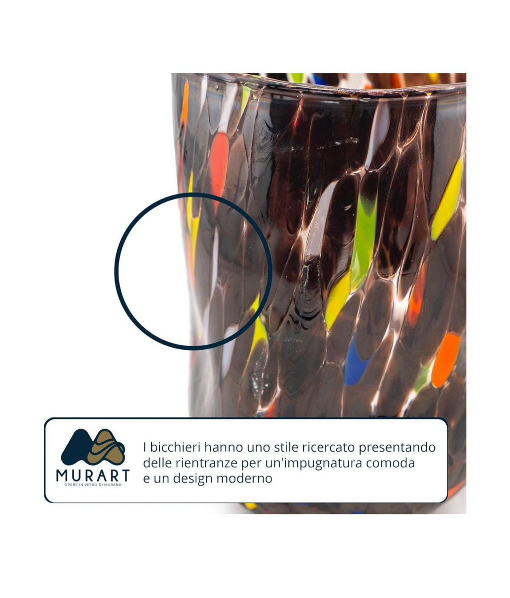 Murano Drinking Glass | Certified Murano Glass | Made in Italy | Water Glass | Collection Eleganza