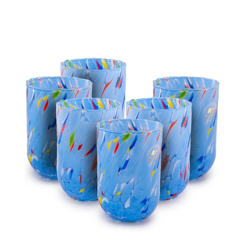 Murano Drinking Glass | Certified Murano Glass | Made in Italy | Water Glass | Collection Eleganza
