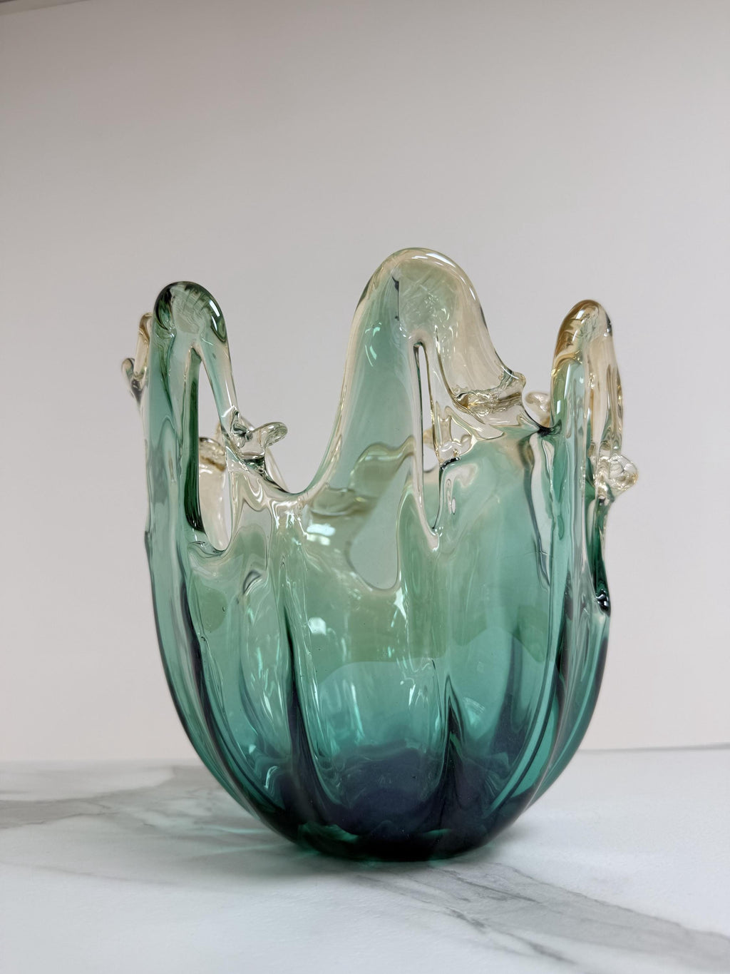 Murano Glass Centerpiece | Certified Murano Glass | Made in Italy | Table Decoration | Collection Polipo Pasta di Vetro Verde