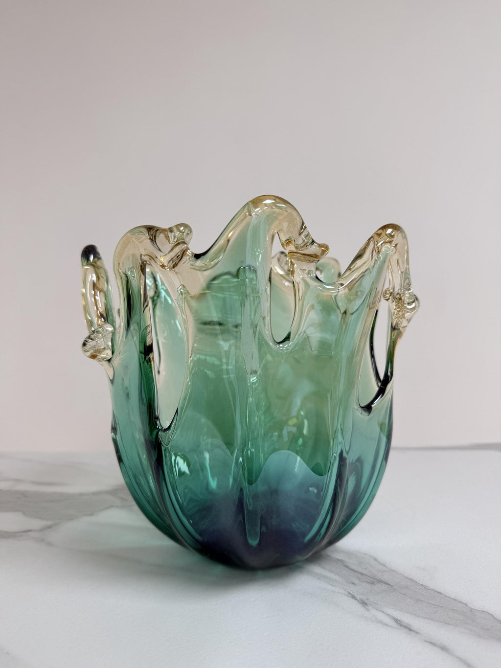 Murano Glass Centerpiece | Certified Murano Glass | Made in Italy | Table Decoration | Collection Polipo Pasta di Vetro Verde