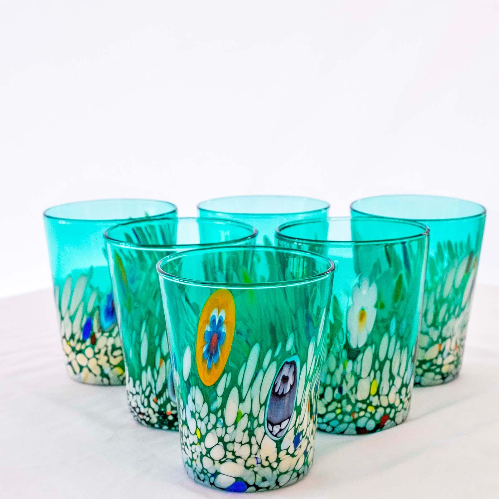 Murano Drinking Glass | Certified Murano Glass | Made in Italy | Water Glass | Collection Smeraldo B2