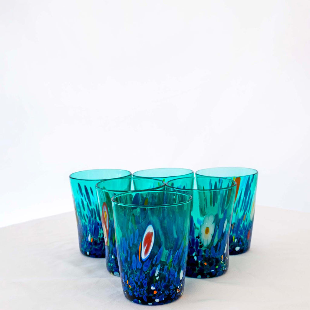 Murano Drinking Glass | Certified Murano Glass | Made in Italy | Water Glass | Collection Smeraldo B2