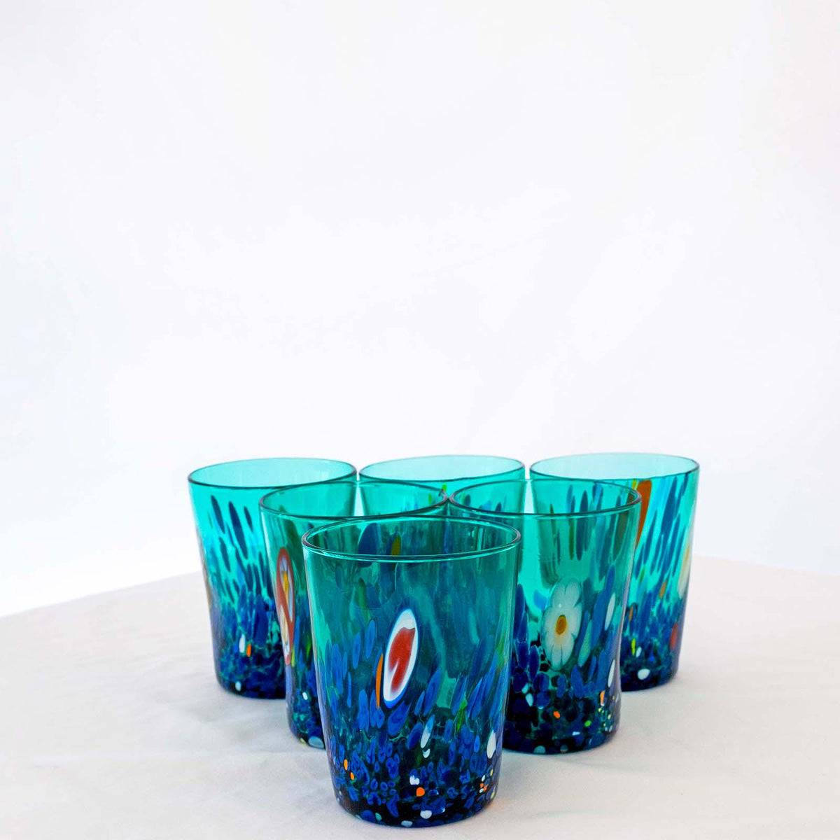 Murano Drinking Glass | Certified Murano Glass | Made in Italy | Water Glass | Collection Smeraldo B2