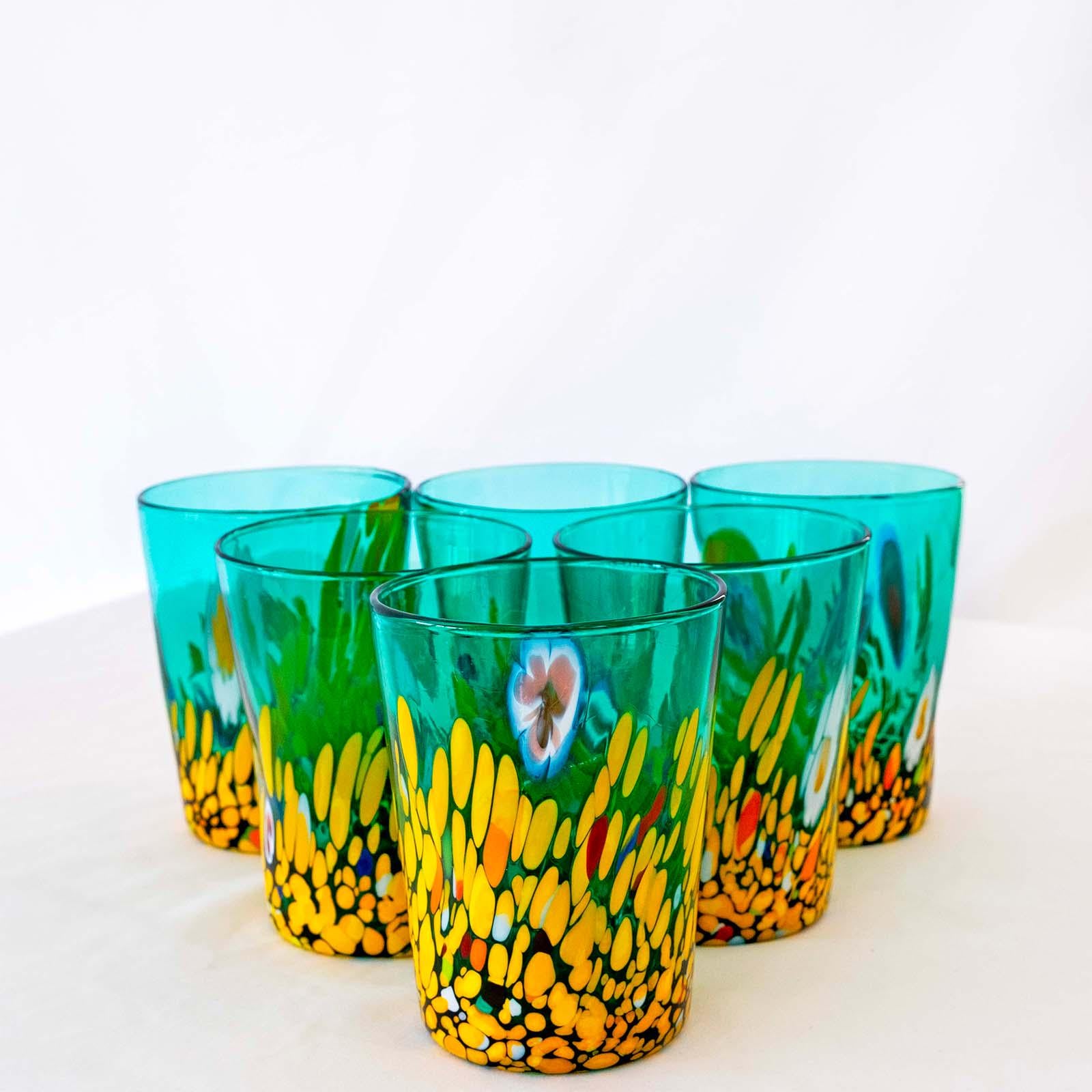 Murano Drinking Glass | Certified Murano Glass | Made in Italy | Water Glass | Collection Smeraldo B2