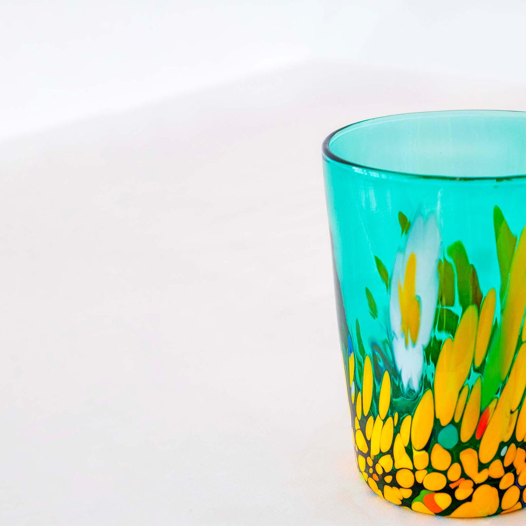 Murano Drinking Glass | Certified Murano Glass | Made in Italy | Water Glass | Collection Smeraldo B2