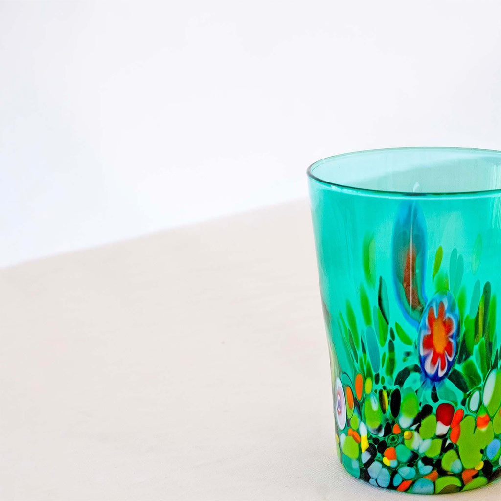 Murano Drinking Glass | Certified Murano Glass | Made in Italy | Water Glass | Collection Smeraldo B2