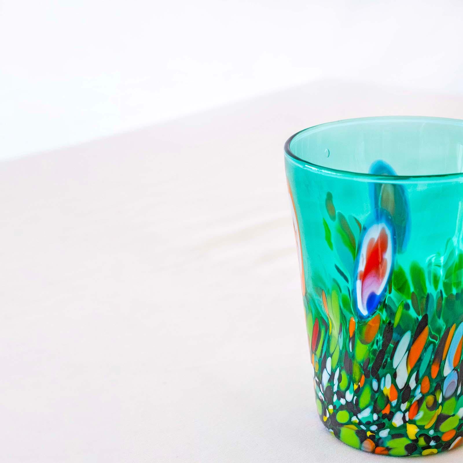 Murano Drinking Glass | Certified Murano Glass | Made in Italy | Water Glass | Collection Smeraldo B2