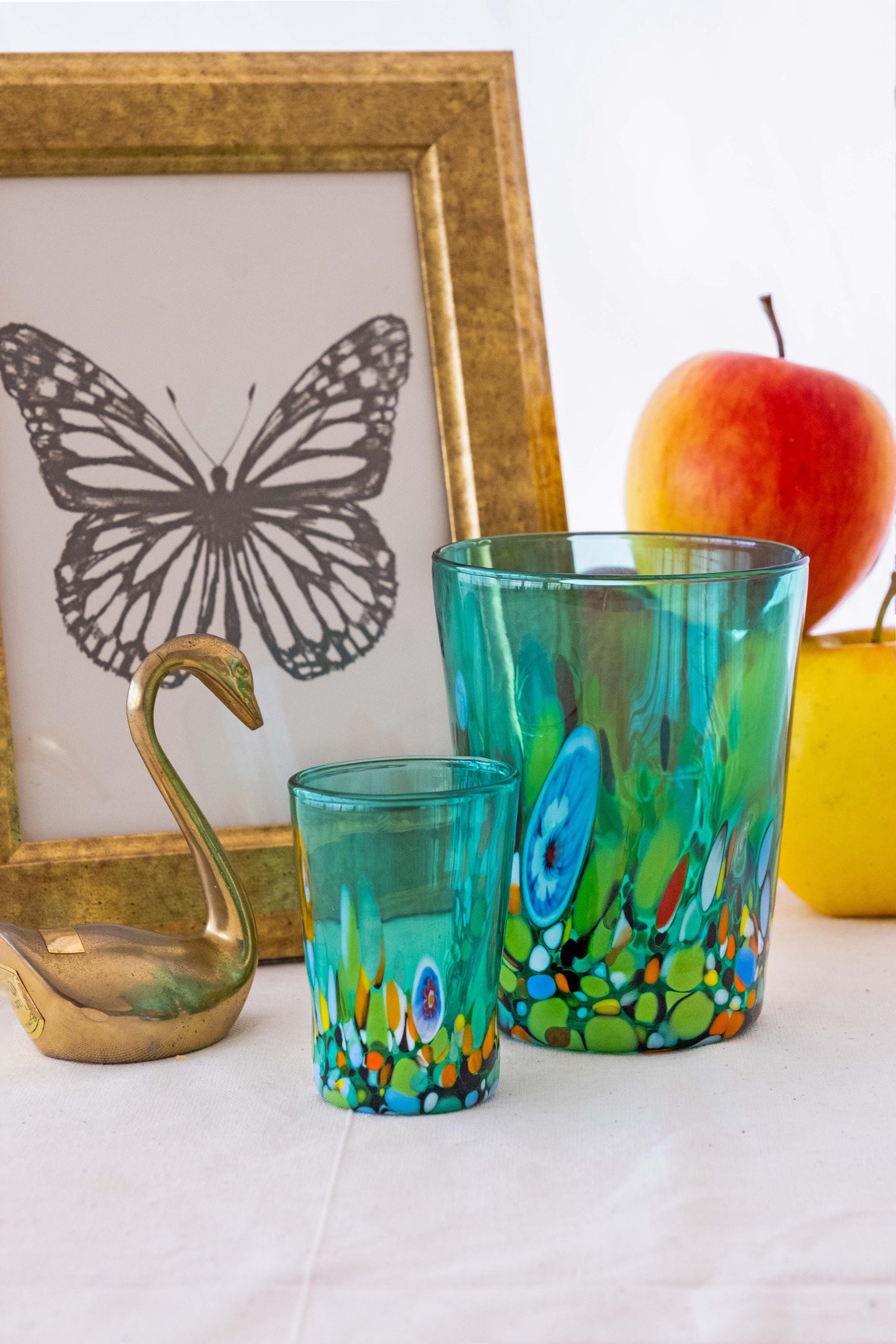 Murano Drinking Glass | Certified Murano Glass | Made in Italy | Water Glass | Collection Smeraldo B2