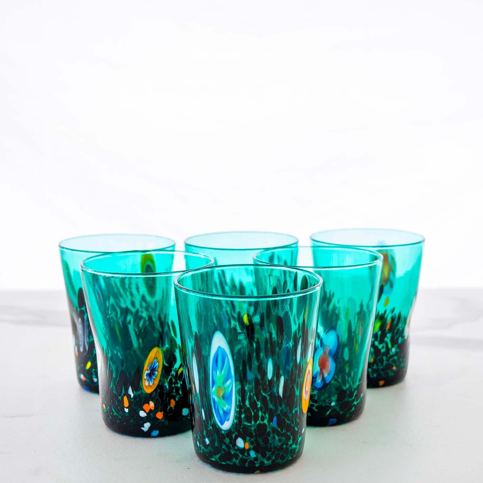 Murano Drinking Glass | Certified Murano Glass | Made in Italy | Water Glass | Collection Smeraldo B2