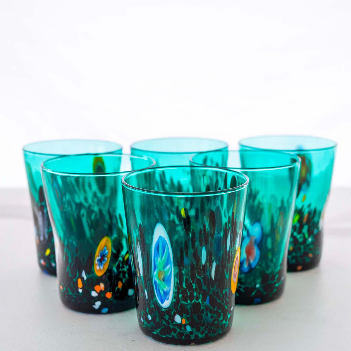 Murano Drinking Glass | Certified Murano Glass | Made in Italy | Water Glass | Collection Smeraldo B2