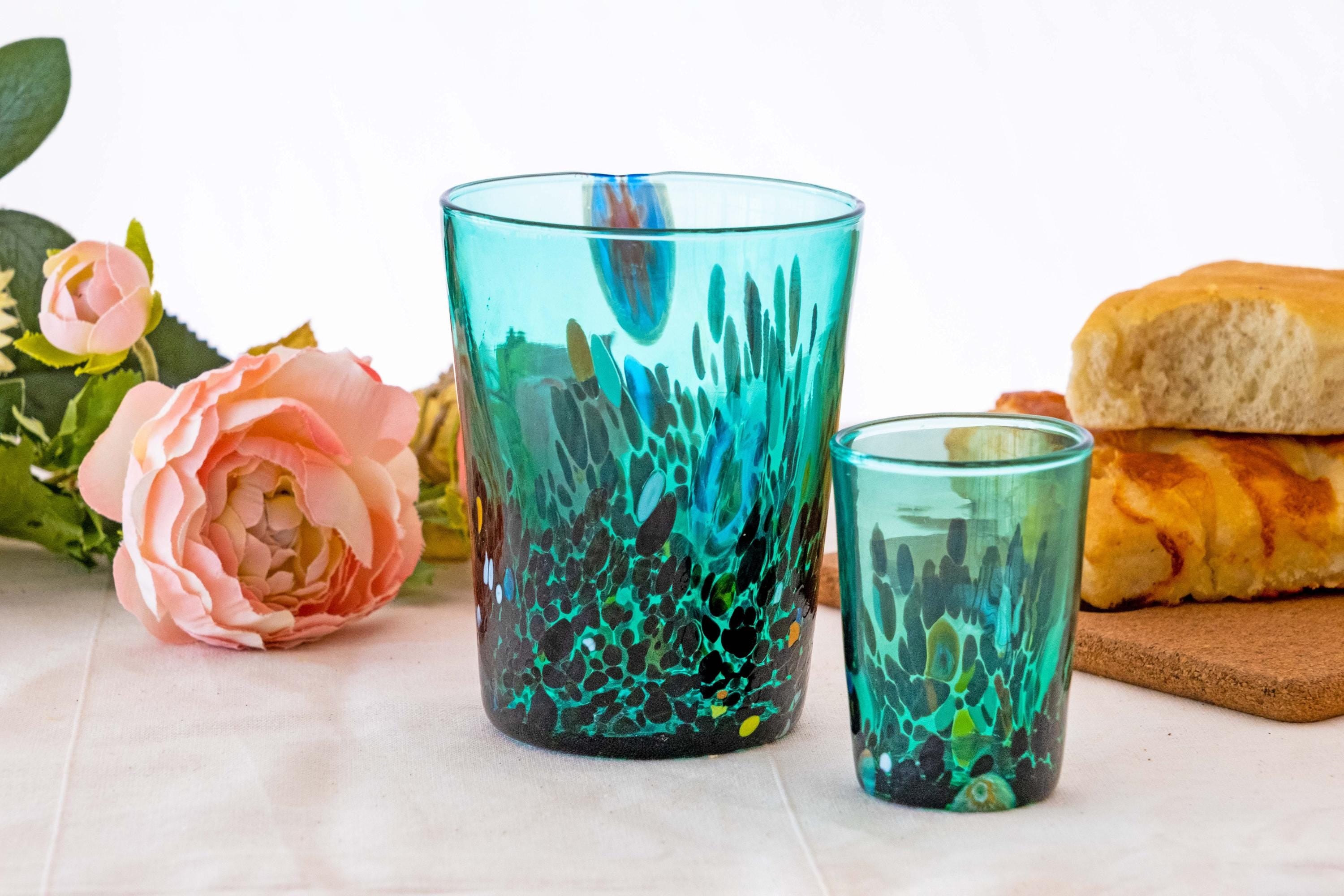 Murano Drinking Glass | Certified Murano Glass | Made in Italy | Water Glass | Collection Smeraldo B2
