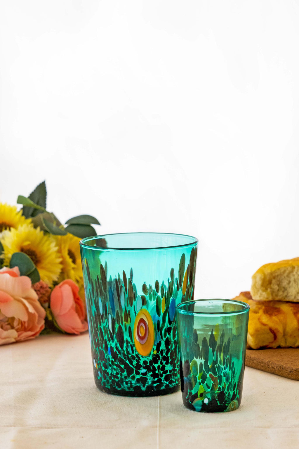 Murano Drinking Glass | Certified Murano Glass | Made in Italy | Water Glass | Collection Smeraldo B2