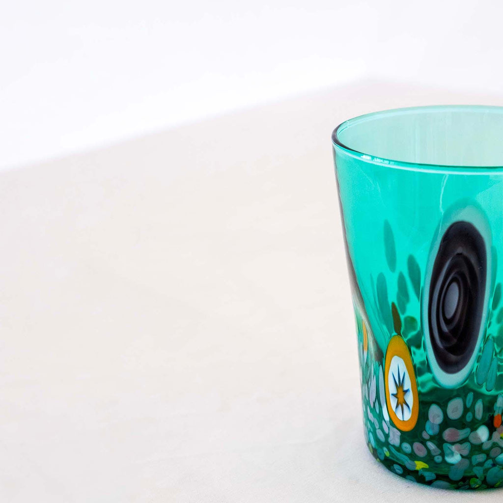 Murano Drinking Glass | Certified Murano Glass | Made in Italy | Water Glass | Collection Smeraldo B2