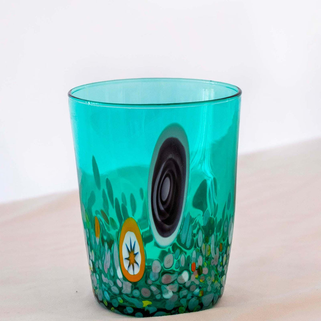 Murano Drinking Glass | Certified Murano Glass | Made in Italy | Water Glass | Collection Smeraldo B2