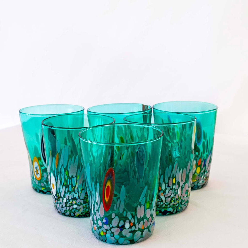 Murano Drinking Glass | Certified Murano Glass | Made in Italy | Water Glass | Collection Smeraldo B2