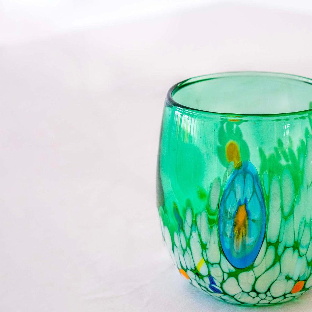 Murano Drinking Glass | Certified Murano Glass | Made in Italy | Water Glass | Collection Smeraldo B12