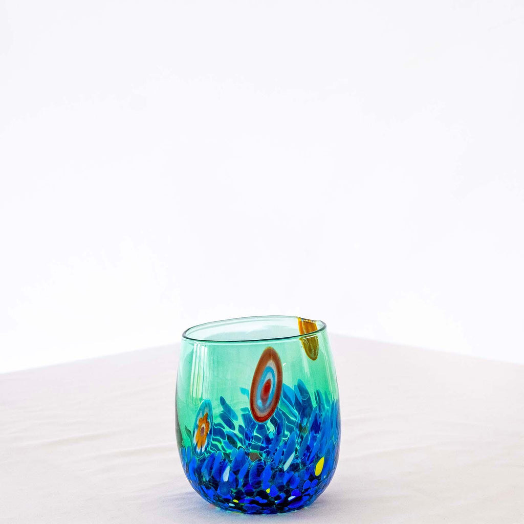 Murano Drinking Glass | Certified Murano Glass | Made in Italy | Water Glass | Collection Smeraldo B12