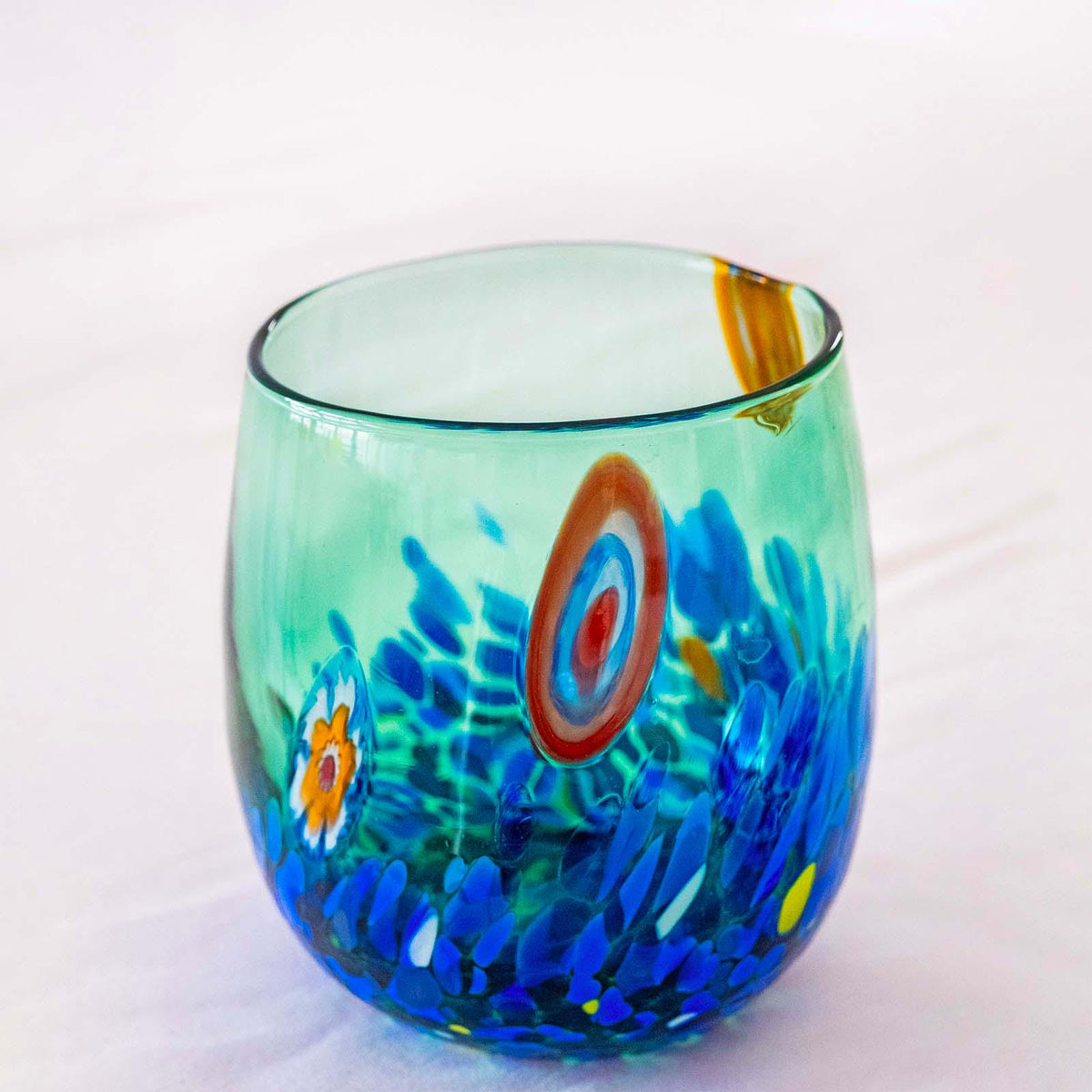 Murano Drinking Glass | Certified Murano Glass | Made in Italy | Water Glass | Collection Smeraldo B12
