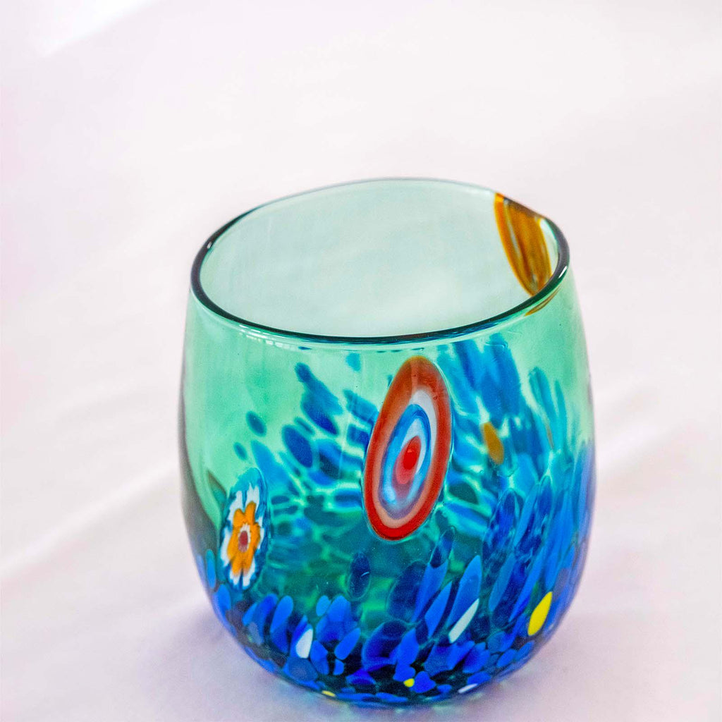 Murano Drinking Glass | Certified Murano Glass | Made in Italy | Water Glass | Collection Smeraldo B12