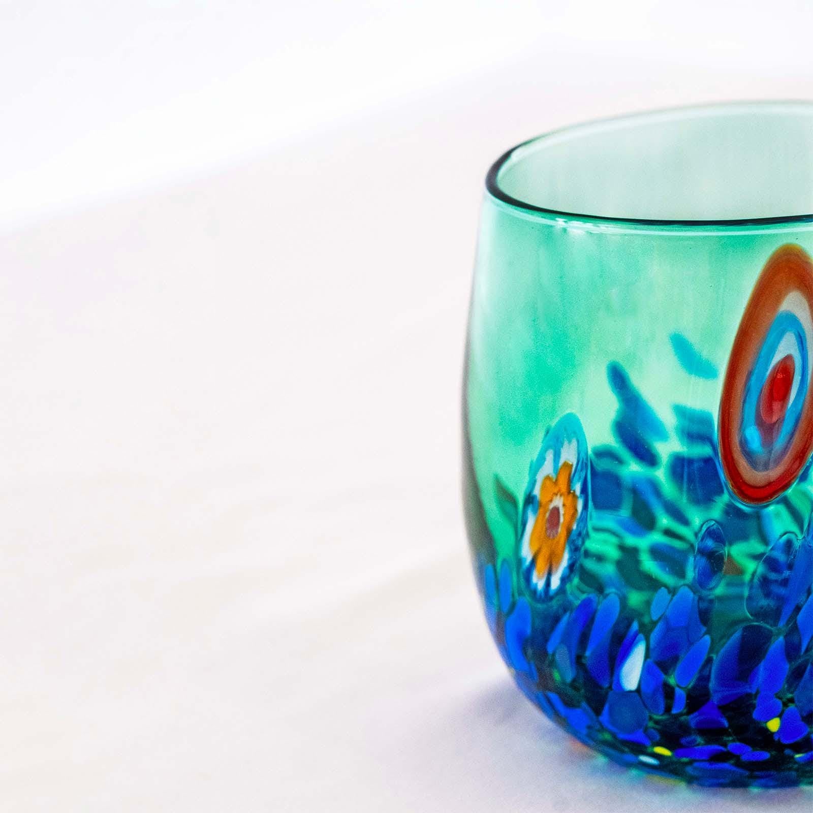 Murano Drinking Glass | Certified Murano Glass | Made in Italy | Water Glass | Collection Smeraldo B12