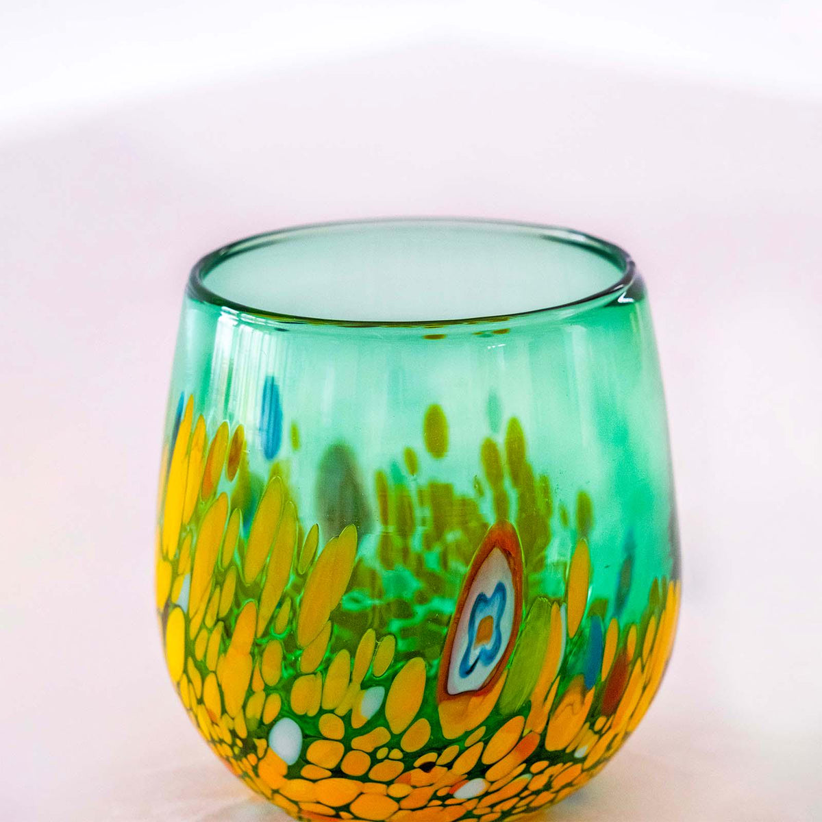 Murano Drinking Glass | Certified Murano Glass | Made in Italy | Water Glass | Collection Smeraldo B12
