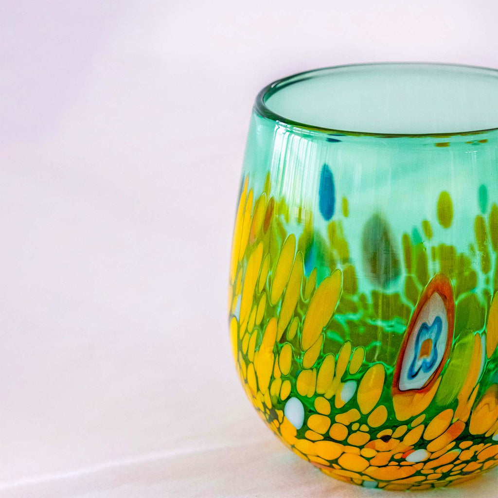 Murano Drinking Glass | Certified Murano Glass | Made in Italy | Water Glass | Collection Smeraldo B12