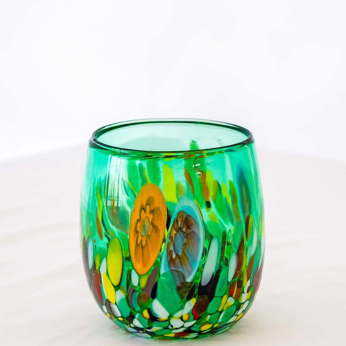 Murano Drinking Glass | Certified Murano Glass | Made in Italy | Water Glass | Collection Smeraldo B12