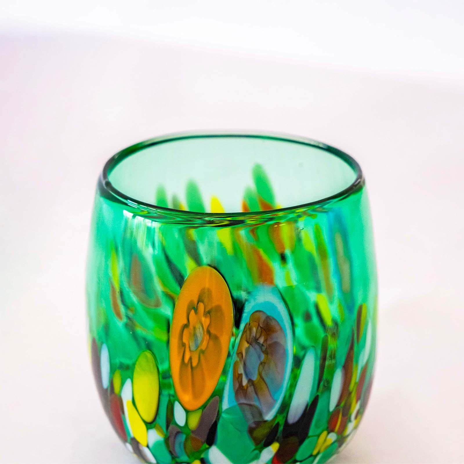 Murano Drinking Glass | Certified Murano Glass | Made in Italy | Water Glass | Collection Smeraldo B12