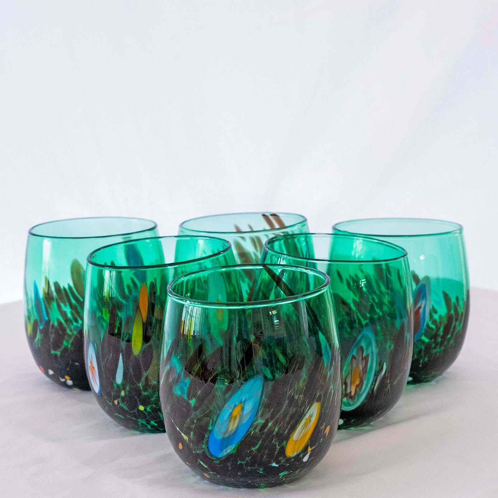 Murano Drinking Glass | Certified Murano Glass | Made in Italy | Water Glass | Collection Smeraldo B12