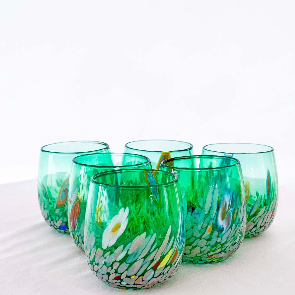Murano Drinking Glass | Certified Murano Glass | Made in Italy | Water Glass | Collection Smeraldo B12