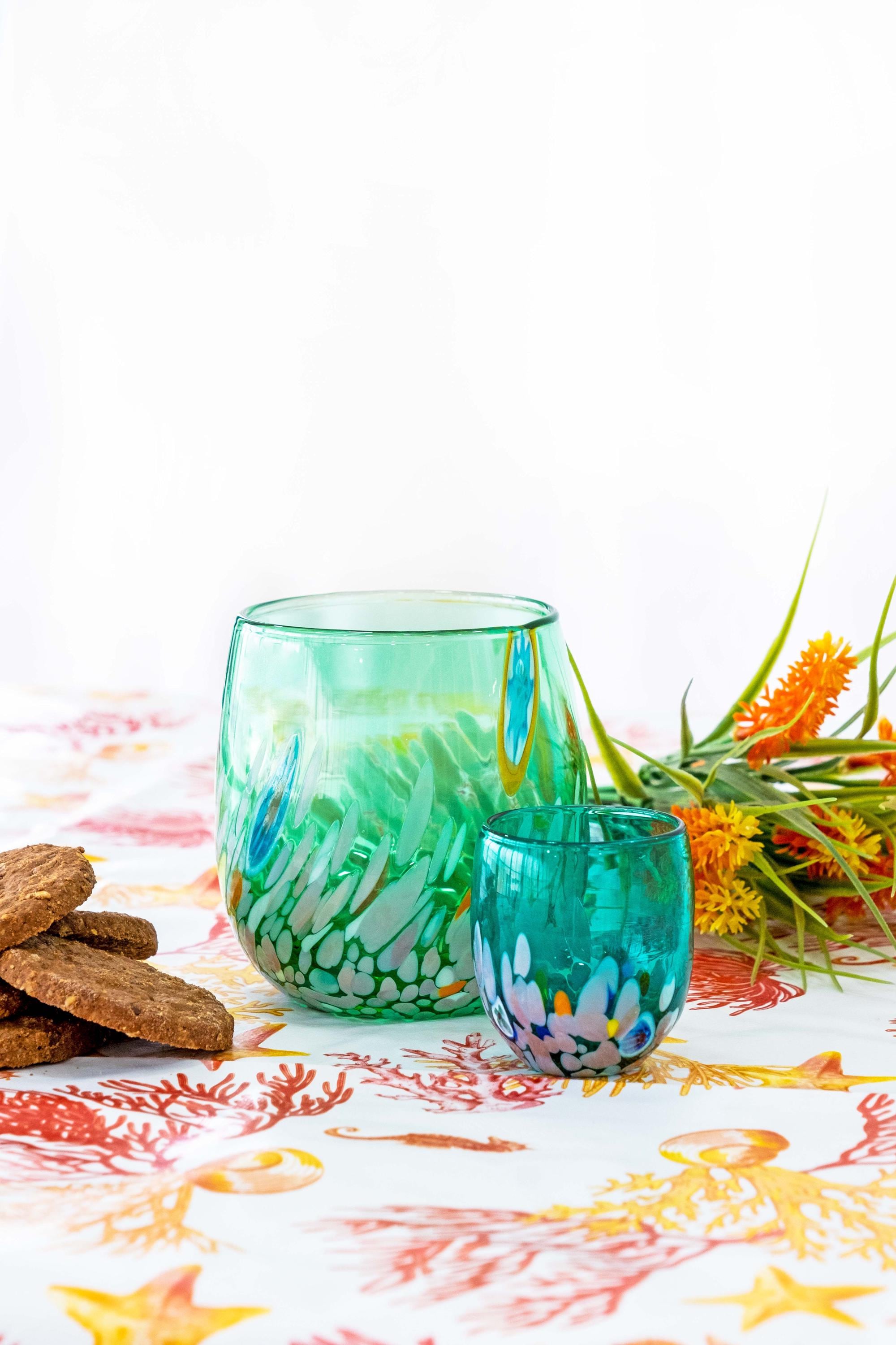 Murano Drinking Glass | Certified Murano Glass | Made in Italy | Water Glass | Collection Smeraldo B12