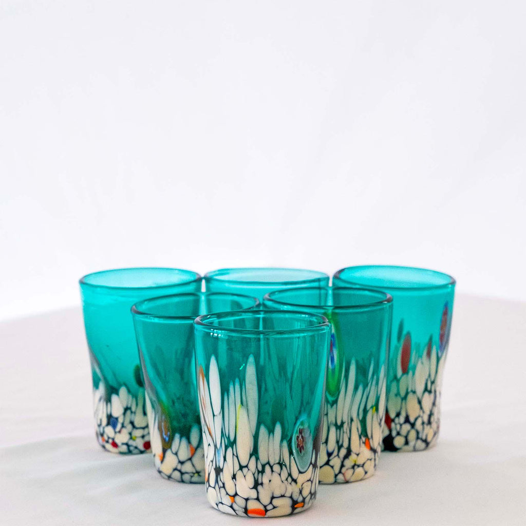 Murano Shot Glass | Certified Murano Glass | Made in Italy | Italian Liqueur Glass | Collection Smeraldo B2