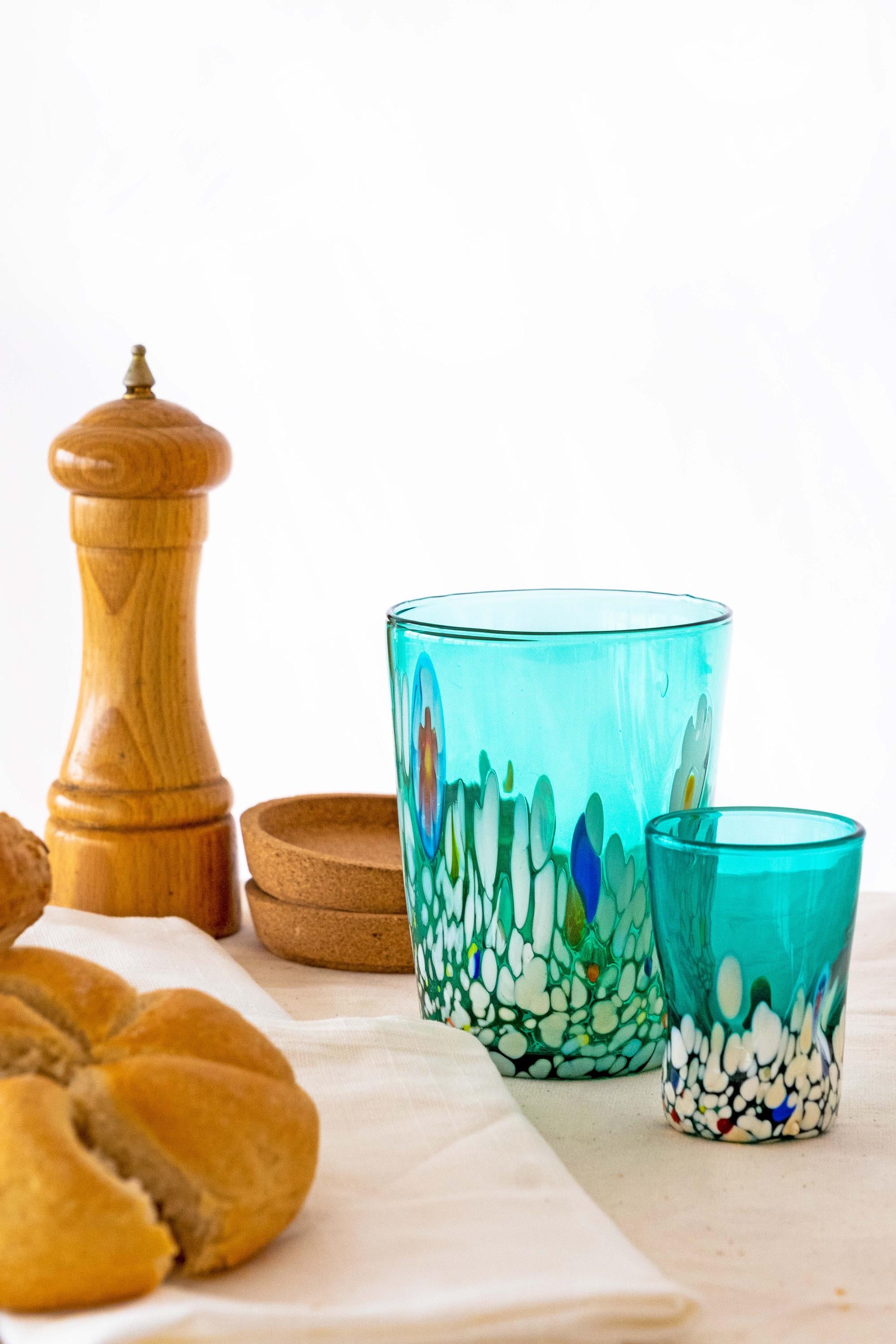 Murano Shot Glass | Certified Murano Glass | Made in Italy | Italian Liqueur Glass | Collection Smeraldo B2