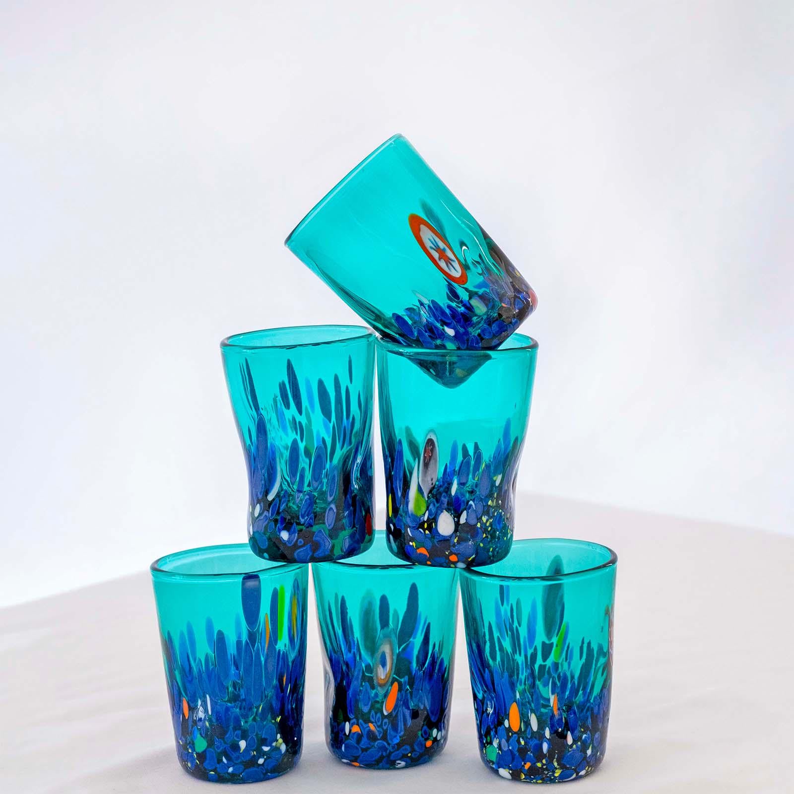 Murano Shot Glass | Certified Murano Glass | Made in Italy | Italian Liqueur Glass | Collection Smeraldo B2