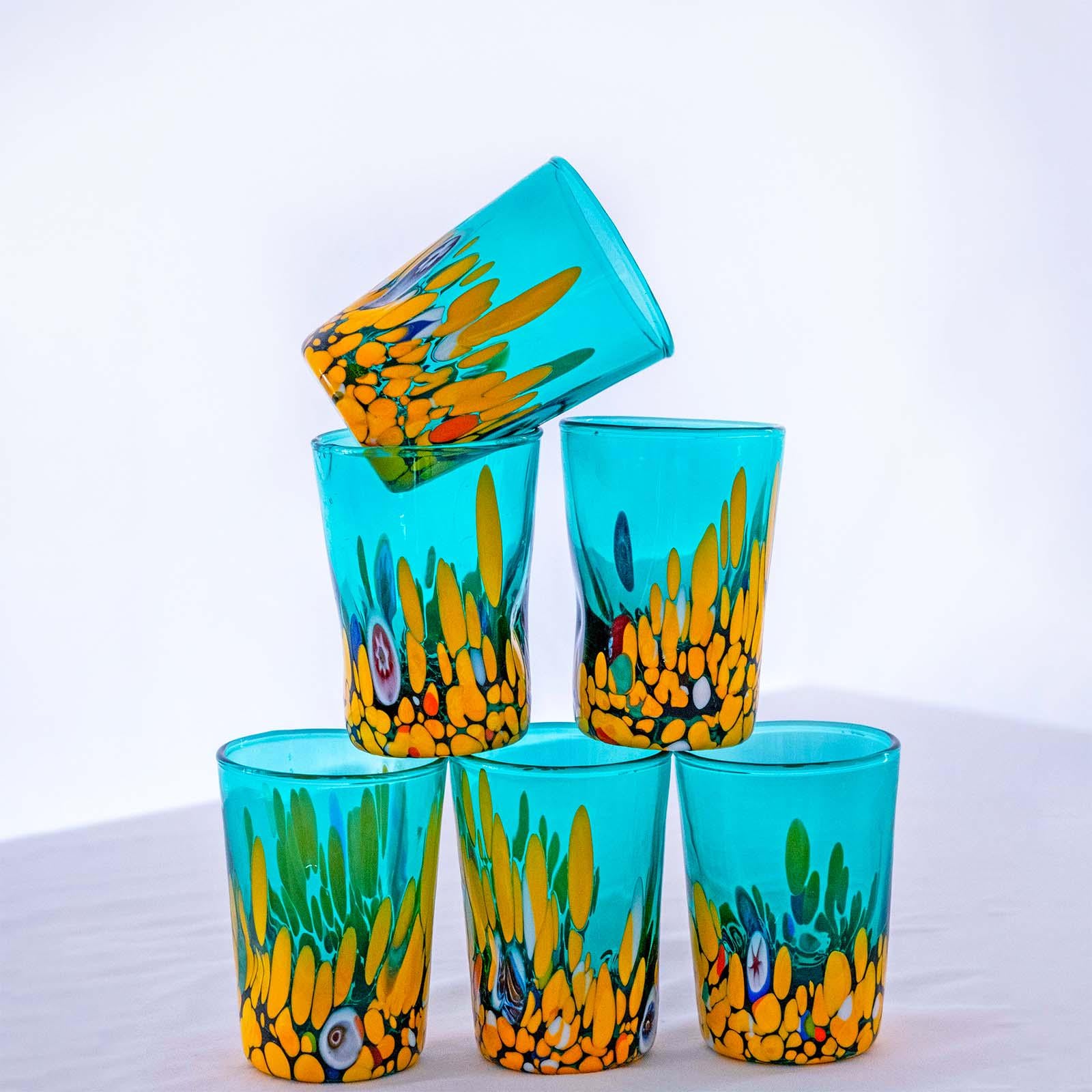 Murano Shot Glass | Certified Murano Glass | Made in Italy | Italian Liqueur Glass | Collection Smeraldo B2