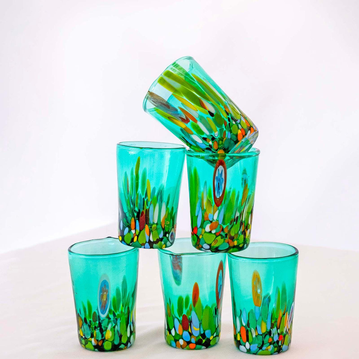 Murano Shot Glass | Certified Murano Glass | Made in Italy | Italian Liqueur Glass | Collection Smeraldo B2