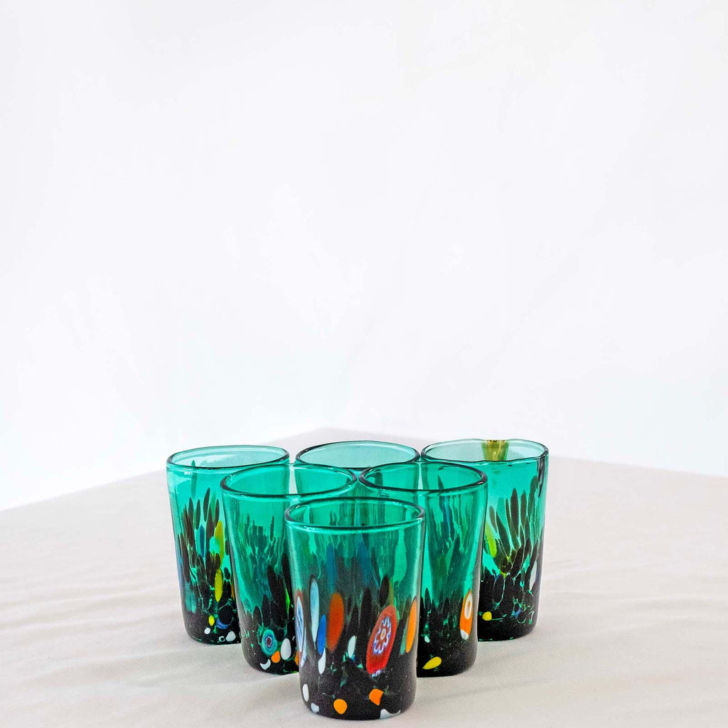 Murano Shot Glass | Certified Murano Glass | Made in Italy | Italian Liqueur Glass | Collection Smeraldo B2