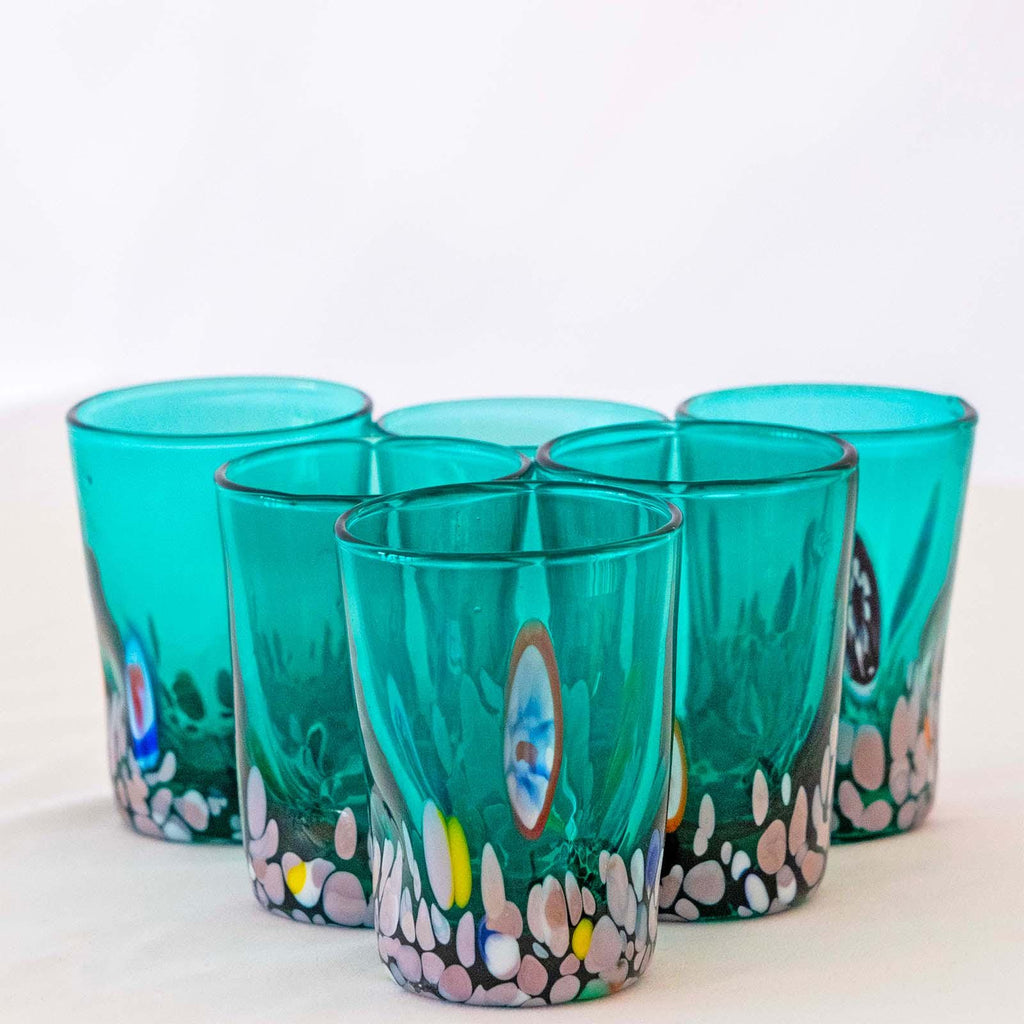 Murano Shot Glass | Certified Murano Glass | Made in Italy | Italian Liqueur Glass | Collection Smeraldo B2