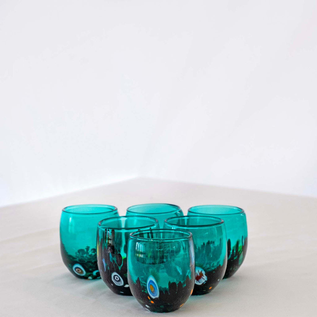 Murano Shot Glass | Certified Murano Glass | Made in Italy | Italian Liqueur Glass | Collection Smeraldo B12