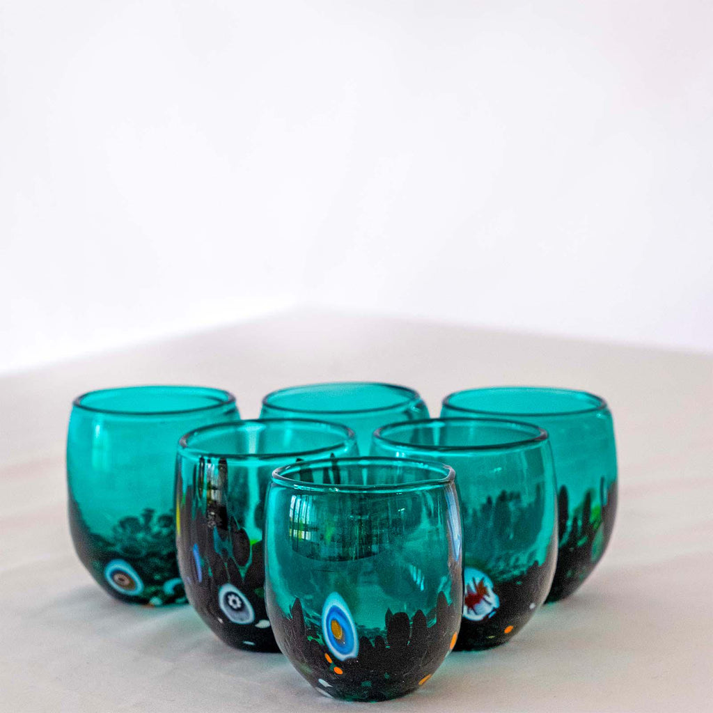 Murano Shot Glass | Certified Murano Glass | Made in Italy | Italian Liqueur Glass | Collection Smeraldo B12