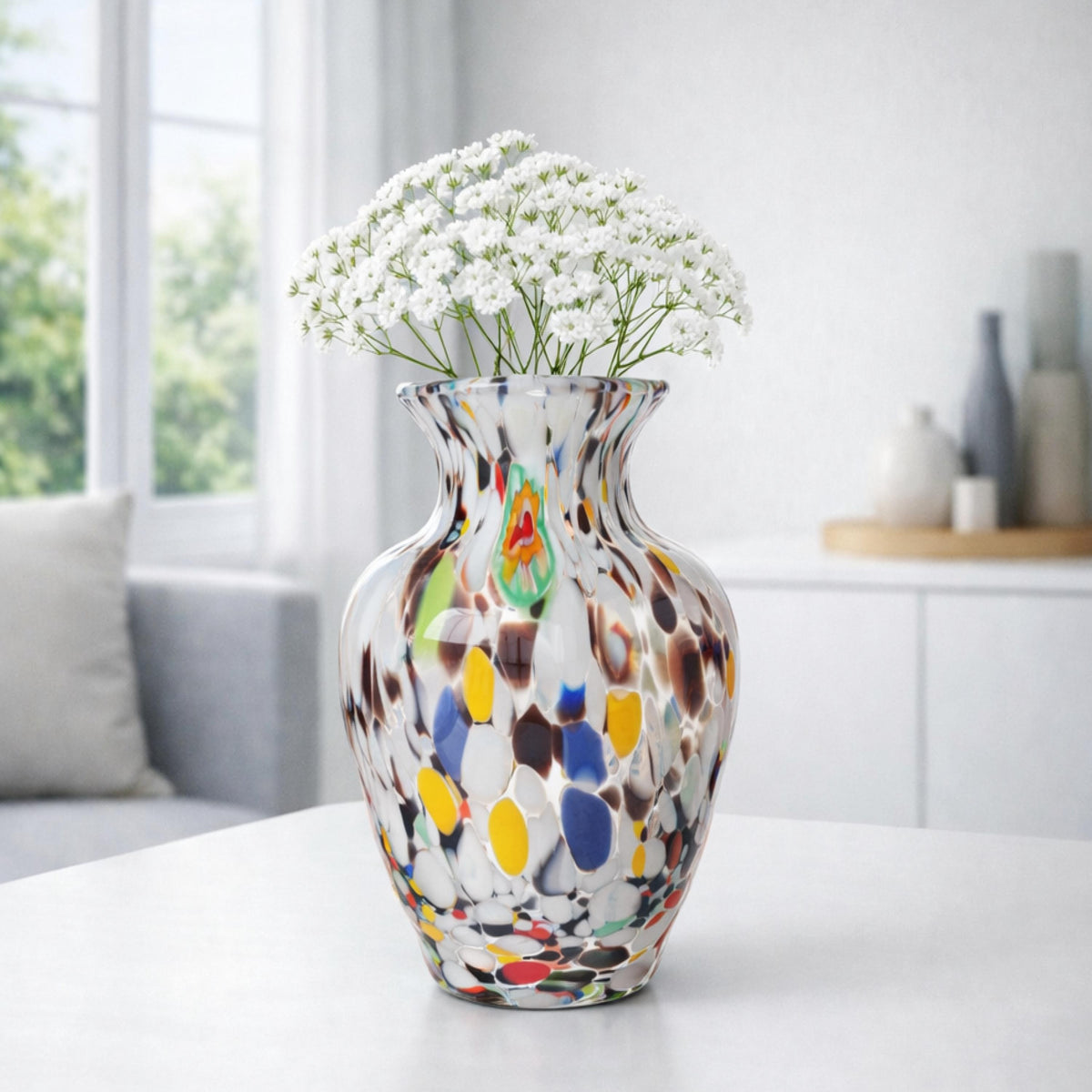 Murano Glass Vase | Certified Murano Glass | Made in Italy | Decorative Vase | Collection Gardenia