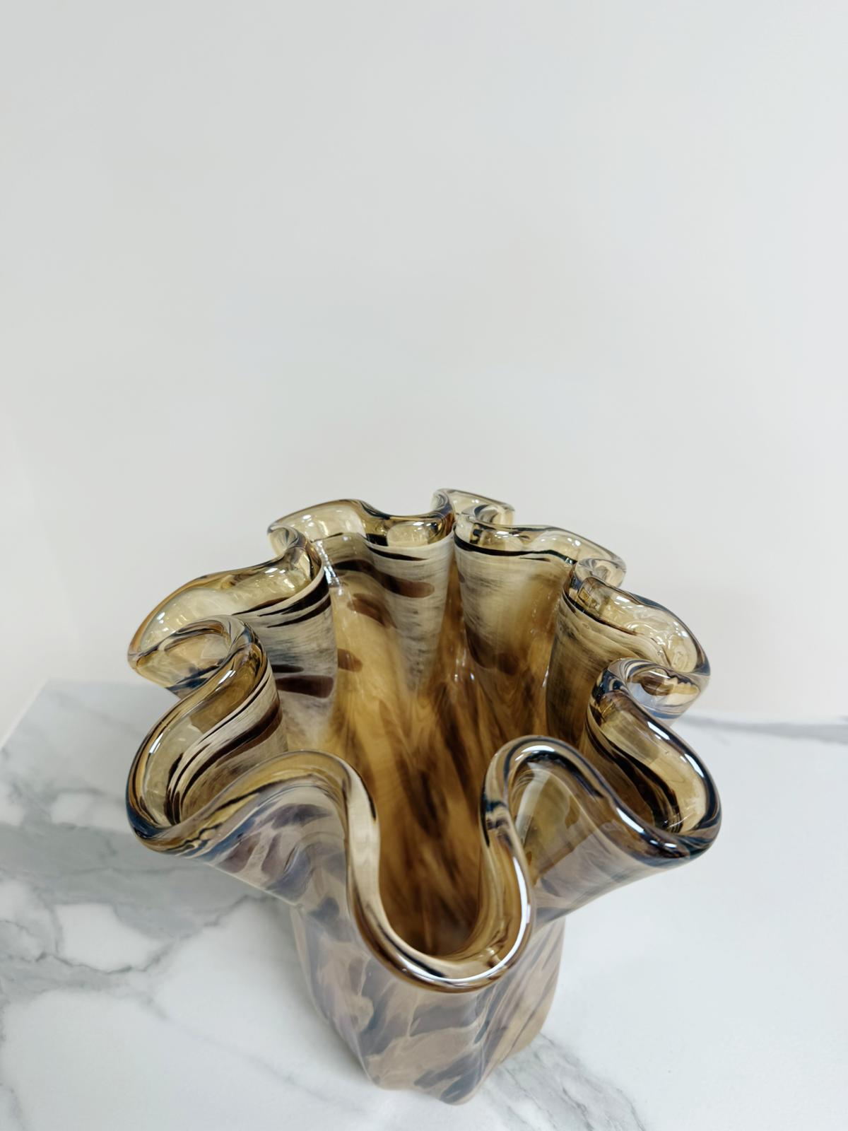 Murano Glass Vase | Certified Murano Glass | Made in Italy | Decorative Vase | Collection Fazzoletto Medio